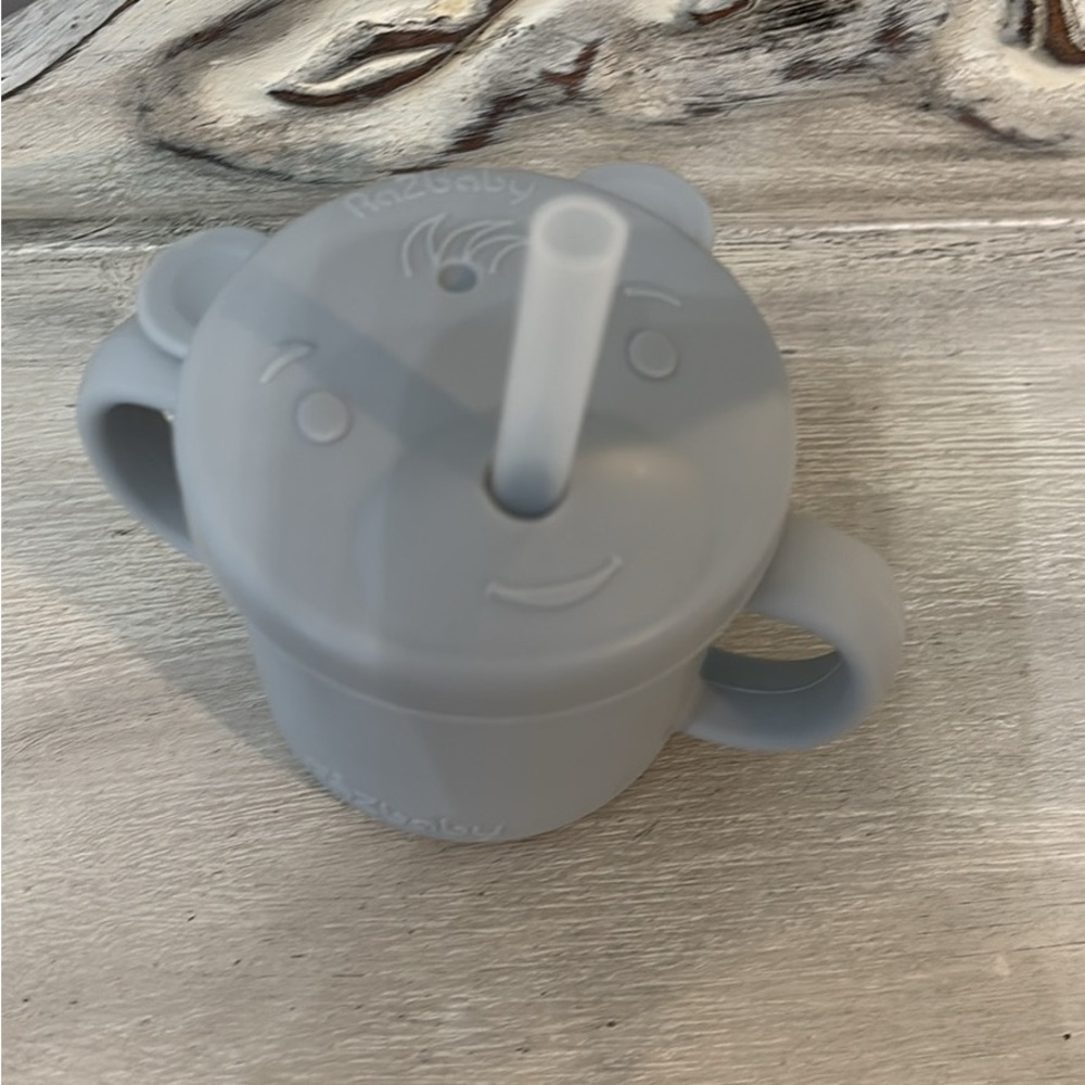 Cute Gray Silicone Bear Sippy Cup